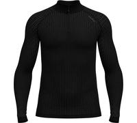 Odlo - Prima pelle tecnica con mezza zip - Performance Warm Baselayer Top Turtle Neck Half Zip M Black in Poliestere Riciclato - Taglia M - Nero