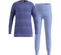Odlo - Set di t-shirt e collant termici - Set Long Active Warm Eco Kids Blue Heron/Skipper Blue - Taglia 140 cm - Viola