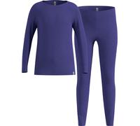 Odlo - Set di t-shirt e collant termici - Set Long Merino 200 Kids Skipper Blue - Taglia 116 cm - Viola