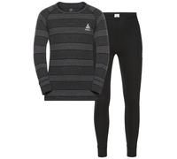 Odlo - Completo maglia e calzamaglia termiche - Set Long Active Warm Eco Kids Black/Grey Melange - Taglia 104 cm - Nero