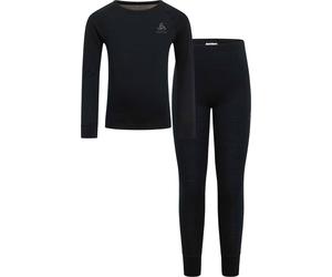 Odlo - Set maglia e calzamaglia termiche - Set Long Merino 200 Kids Black - Taglia Bambino 104 cm - Nero