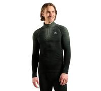 Odlo - Alto tecnico da uomo con collo a zip - BL Top Turtle Neck LS Half Zip Blackcomb Eco M Urban Chic per Uomo - Taglia S - Verde