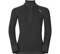 Odlo - T-Shirt a Manica Lunga, Collo con Zip, a Maniche Lunghe, da Bambino, Nero (Nero), 2 Anni