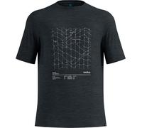 Odlo - T-shirt ultraleggero e traspirante - Merino Tencel Hyper Map Tee M Black Melange per Uomo in Legno - Taglia M - Bianco