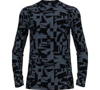 Odlo Thermounterwäsche Heritage I Merino Unterwäsche Herren I Langarm Thermoshirt Maglietta, Provincial Blue - Nero, XL Uomo