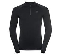 Maglietta tecnica collo alto zip odlo performance warm eco (nero - nuovo odlo graphite grey) uomo