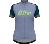 ODLO Essential Odlo Print S/u Collar S/s Full Zip W - Donna - Viola / Blu - Taglia L- modello 2024