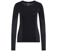 ODLO Zeroweight Pk Windproof Warm Bl Top Crew Neck L/s W - Donna - Grigio / Nero - Taglia S- modello 2025