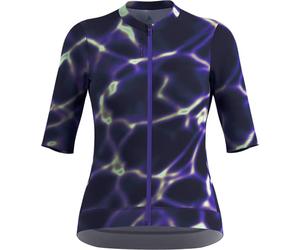 ODLO Zeroweight Pro Print Tshirt S/u Collar S/s Full Zip W - Donna - Viola / Nero / Bianco - Taglia XS- modello 2025