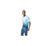 Odlo zeroweight turquoise blue short sleeve zip jersey
