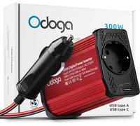 Odoga Inverter 12V 220V Auto, 300W Convertitore - Adattatore Presa Auto a Presa