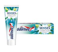 Odol-med3 SENSES dentifricio, rivitalizzante eucalipto, lime e menta, protegge da carie e rinfresca, 75 ml, dentifricio