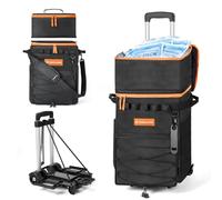 Odoland 48/72 lattine soft cooler con ruote e maniglia Forziere del ghiaccio pieghevole su ruote per il campeggio in spiaggia, viaggi e picnic