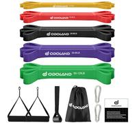 Odoland Bande Elastici Fitness Set, Bande Elastiche Resistenza Set 12 in 1 con 5 Livelli di Loop Bands, Maniglia, Gancio alla Porta, Moschettone, per Rafforzare la Forza Fitness a Casa