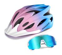 Odoland Casco da bici Flash con occhiali da ciclismo - Casco da ciclismo per adulti per bici da strada Mountain Bike - Casco da ciclismo leggero e regolabile per uomini e donne