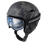 Odoland Casco da Sci con Occhiali da Sci e da Snowboard, Casco da Neve Leggero e con Ventilazione Regolabile, con Caldi Copriorecchie Morbidi per Uomini, Donne, Adulti e Giovan Inchiostro Nero L