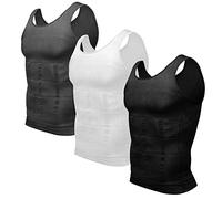 Odoland Compressione Uomo Canotta Contenitiva Shapewear Snellente Intimo Modellante Dimagrante Pancia Sportivo Fitness (Nero/Grigio/BiancoXL)