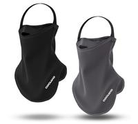 Odoland Passamontagna da sci con visiera per uomini, donne e giovani, maschera unisex regolabile per metà viso antiappannamento, scaldacollo con velcro, adatta per sci, snowboard, moto e ciclismo