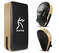 Odoland Pugilato Kit 2 in 1 per Bambini e Adulti, Pad da Boxe, Colpitori Boxe, Focus Pads Boxing, Pao Pads Set per Kickboxing, Karate, Taewondo, Muay Thai, MMA Training, Nero