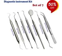 Odontoiatria Esami Kit Sonda 23 Bocca Specchio Manico Heidmann Sinistro Ablatore
