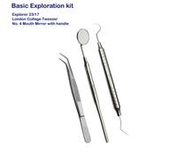 Odontoiatria Esami Kit Sonda 23 Bocca Specchio Manico Heidmann Sinistro Ablatore