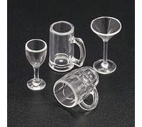 Odoria 1/12 Bicchieri Miniatura Boccale Birra Vuoti 4Pz Accessori Casa Bambole