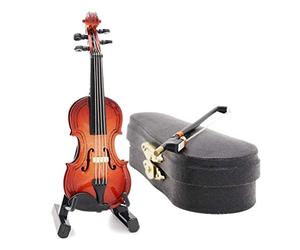 Odoria 1/6 Miniatura Violino con Supporto, Arco e Caso Strumento Musicale de Musique di Casa Delle Bambole