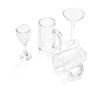 Odoria Casa delle Bambole Bicchiere Miniatura: 1/12 Scala Boccale di Birra Tazza da Vino per Sala da Pranzo Cucina Bar - Mini Accessori in Plastica 4 Pezzi