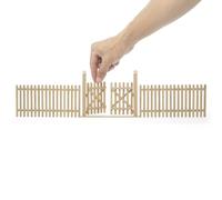 Odoria Casa delle Bambole Cancello Giardino: Scala 1/12 Set Porta Recinzione Miniatura Diorama Rustico - Mini Gate Recinto Steccato non Verniciato Accessori per Pianta Vaso Fiori Da Montare