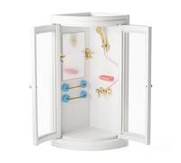 Odoria Casa delle Bambole Doccia Miniatura: 1/12 Scala Sala Doccia per Bagno - Mini Mobili Bianco Moderno Legno