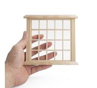 Odoria Casa delle Bambole Finestra Miniatura: 1/12 Scala Struttura Finestra Quadrato 20 Griglie Mobili Legno non Verniciato - Mini Elemento Costruzione Modello DIY per Negozio Diorama