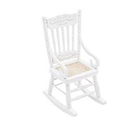 Odoria Sedia a dondolo in miniatura per casa delle bambole, in scala 1:12, accessori per mobili per casa delle bambole, bianco