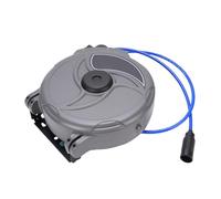 Odorkle Avvolgitubo Aria Retrattile Autobloccante Connettore Rapido, Avvolgitubo Pneumatico con Montaggio a Parete con Riavvolgimento Automatico 15m 10mm Plastica PP per Officina Garage