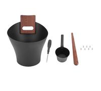 Odorkle Kit di Accessori per Secchiello per Sauna in Alluminio da 5 Litri con Mestolo con Manico Lungo in Legno per Doccia Spa All'aperto Casa Termale