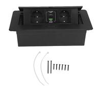 Odorkle Scatola da Presa a Scomparsa con 2 Prese, USB Type C 20W Ricarica Veloce, Power Strip Incassata per Ufficio Domestico