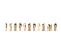 Odorkle Set di Pinze in Rame per Mini Smerigliatrice Elettrica, Pinze per Mandrini da 10 Pezzi da 0,5 Mm a 3,2 Mm con Cappuccio Zigrinato, Accessorio per Utensili a 4 Griffe per Punte da Trapano e