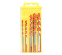 Odorkle Set di Punte da Trapano in Lega Dura da 5 Pezzi, Punte Multimateriale per Piastrelle di Ceramica, Specchi da Parete, Mattoni, Cemento con Manico Triangolare 6-12mm