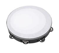 Odorkle Set di Tamburi a Mano Tamburello 4 Pezzi in Legno Massello Premium con Jingles in Metallo per Lezioni di Musica Educazione Precoce dei Bambini e Legami Familiari