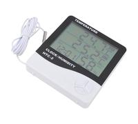 Odorkle Termometro Igrometro Digitale Ampio Display LCD Monitor di umidità Interna con Orologio Funzione di Memoria Minima Massima per Ufficio Domestico (-2)