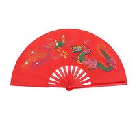 Odorkle Ventaglio di Tai Chi, Ventaglio Cinese Rosso Ventaglio di bambù di Kung Fu Ventaglio di Tai Chi della Mano Destra per L'allenamento dei Fan di Kung Fu di Danza