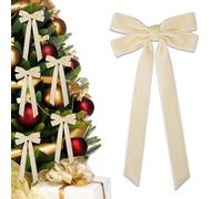 Odot 12 Pezzi Fiocchi di Natale, per Fiocco Regalo Decorazione Albero di Natale Decorazioni Festive per Ghirlanda/Casa/Finestra/Porta/Comunione (Beige,13x26cm)