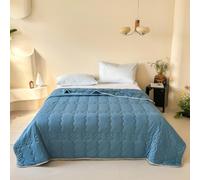 Odot 2,5 Tog Trapunta Piumino Estivo Reversibile, Trapuntino Copriletto Leggera Primaverile Coperta Trapuntatura Morbido per Letto Matrimoniale (150 * 200cm,Blu)