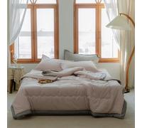 Odot 2,5 Tog Trapunta Piumino Estivo Reversibile, Trapuntino Copriletto Leggera Primaverile Coperta Trapuntatura Morbido per Letto Matrimoniale (180x220cm,Cammello)