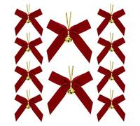 Odot 24 Piezas Lazos Navideños para Árbol Pequeño, Lazos XXL para Árbol de Navidad en Color i Rojo Decoración del Hogar para Puerta, Pared, Corona, Salón, Fiesta, Boda (LD28 Rosso)