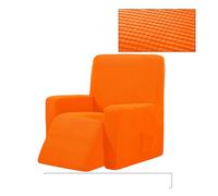 Odot 4-Pezzo Copripoltrona Relax Reclinabile, Jacquard a Tinta Unita Poltrona Relax Elasticizzato, Copripoltrona 1 Posto con Tasche Antiscivolo Fodera Poltrona (Arancione,One Size)
