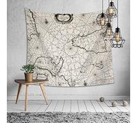 Odot Arazzi da Parete, Tapestry Wall Arazzo da Parete Arte Decorazione Murale Adatto Anche Come Tablecloth Telo da Spiaggia Tappeto Yoga Mat Decorazione Domestica (150x200cm,Mappa del Tesoro B)