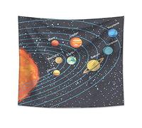 Odot Arazzi da Parete, Universo Tapestry Wall Arazzo da Parete Arte Murale Adatto Anche Come Tablecloth Telo da Spiaggia Tappeto Yoga Mat Decorazione Domestica (90x64cm,gravità Solare)
