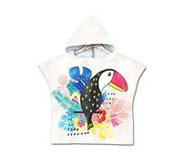 Odot Asciugamano Poncho da Bambino, Cartone Animato Accappatoio Microfibra Asciugatura Rapida per Spiaggia Robe Kids con Cappuccio a Forma (60x80cm,Uccello)