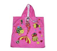 Odot Asciugamano Poncho da Bambino, Cartone Animato Accappatoio Microfibra Asciugatura Rapida per Spiaggia Robe Kids con Cappuccio a Forma (60x120cm,Pesce)