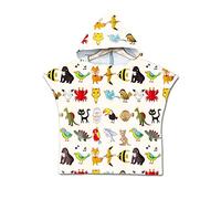 Odot Asciugamano Poncho da Bambino, Cartone Animato Accappatoio Microfibra Asciugatura Rapida per Spiaggia Robe Kids con Cappuccio a Forma (60x80cm,Animale)